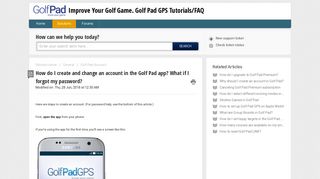 How do I create and change an account in the Golf Pad app? What if I ...