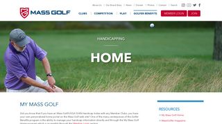 My Mass Golf Home | Manage Golf Handicap | Massachusetts