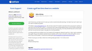 Create a golf tee time sheet on a website - JotForm