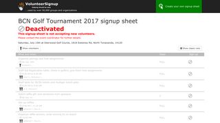 VolunteerSignup - Online volunteer signup sheets - BCN Golf ...