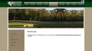 Student Login - Lane Creek Golf Club
