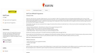 Awin | Golf Care Affiliate Programme