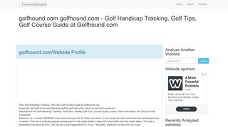 golfhound.com - Golf Handicap Tracking, Golf Tips, Golf Course Guide ...