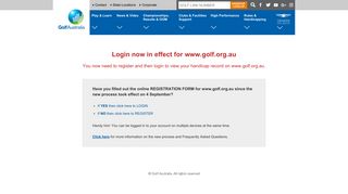 Registration and Login | Golf Australia