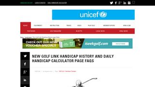 New Golf Link Handicap History and Daily Handicap Calculator page ...