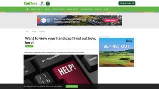Want to view your handicap? Find out how, here! - Golfnet