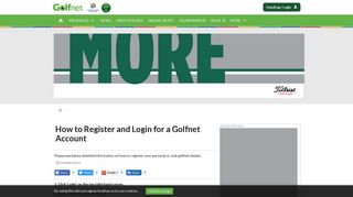 How to Register and Login for a Golfnet Account