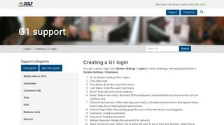 Creating a G1 login - Support - GOLF Business Solutions GOLF ...