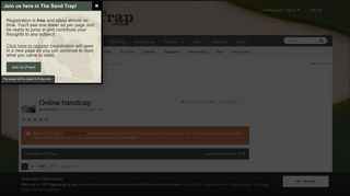 Online handicap - Golf Talk - The Sand Trap .com