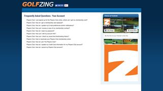Frequently Asked Questions - Your Account - GOLFZING
