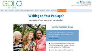waiting on your GOLO package? - Login to myGOLO