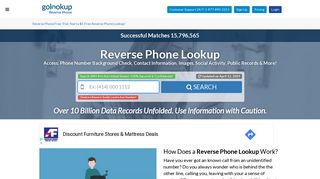 Reverse Phone Lookup, Cell Phone Number Lookup - GoLookUp