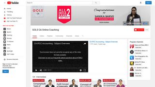 GOLS CA Online Coaching - YouTube