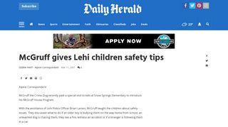 McGruff gives Lehi children safety tips | Home and Family | heraldextra ...