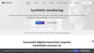 Synthetic monitoring | Dynatrace