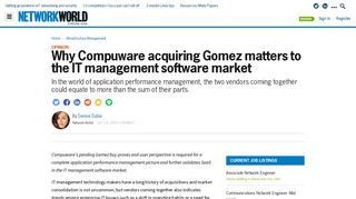 Why Compuware acquiring Gomez matters to the IT management ...