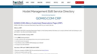 GOMIO.COM CRP | Hostel Management