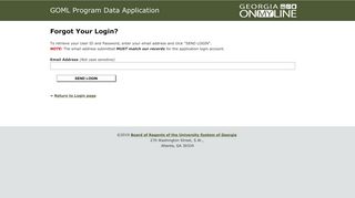 GOML Program Data Application - University System of Georgia
