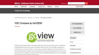 VSU Courses in GoVIEW - Valdosta State University