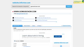 gomusicnow.com at Website Informer. Login. Visit Gomusicnow.