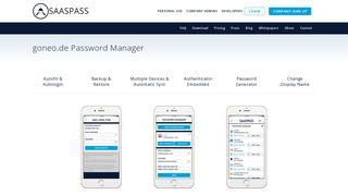 goneo.de Password Manager SSO Single Sign ON - SaasPass