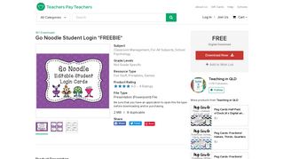 Go Noodle Student Login *FREEBIE* by Teaching in QLD | TpT