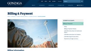 Billing Payment | Gonzaga University