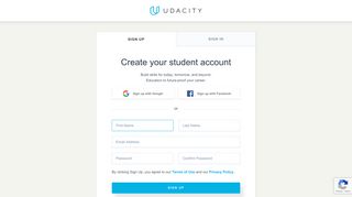Sign Up - Udacity