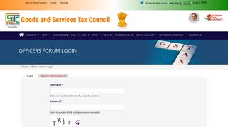 Officers Forum Login | Goods and Services Tax Council