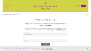 Sign In | The Good Food Guide
