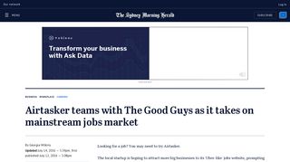 Airtasker teams with The Good Guys as it takes on mainstream jobs ...