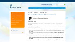 Track Claim Status with SMS | GOOD HEALTH INSURANCE TPA