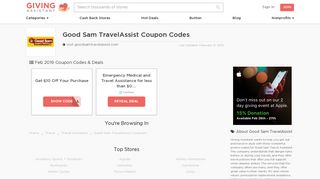 2 Good Sam TravelAssist Coupons & Promo Codes Dec 2018