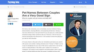 Pet Names Between Couples Are a Very Good Sign | Psychology Today