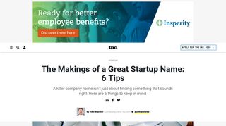 How to Pick a Great Startup Name | Inc.com