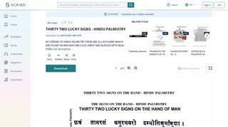THIRTY TWO LUCKY SIGNS - HINDU PALMISTRY - Scribd