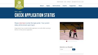 Check Application Status | Good Sports | Good Sports