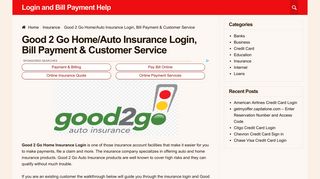 Good 2 Go Home/Auto Insurance Login, Bill Payment & Customer ...