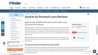 Good to Go Personal Loans Review, Rates and fees | finder.com.au