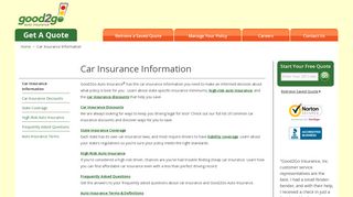 Car Insurance Information - Good2Go