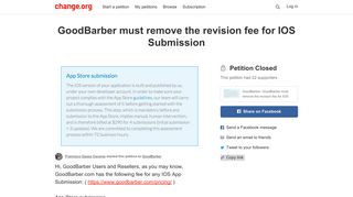 Petition · GoodBarber: GoodBarber must remove the revision fee for ...