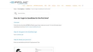 How do I login to GoodData for the first time? | iPipeline Training Site