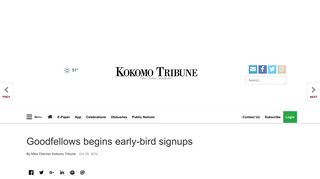Goodfellows begins early-bird signups | News | kokomotribune.com