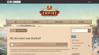 My Account was Hacked — Goodgame Empire Forum