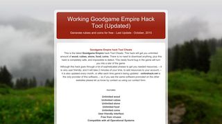Working Goodgame Empire Hack Tool (Updated)