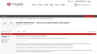 Goodlife Membership ... this is my corporate deal, is this good ...