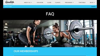 FAQ - Goodlife Health Clubs