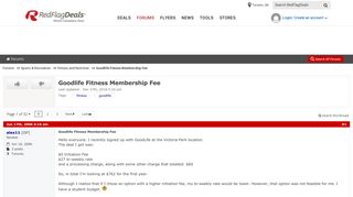 Goodlife Fitness Membership Fee - RedFlagDeals.com Forums