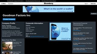 Goodman Factors Inc: Company Profile - Bloomberg