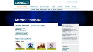 Member Handbook | Goodman Theatre